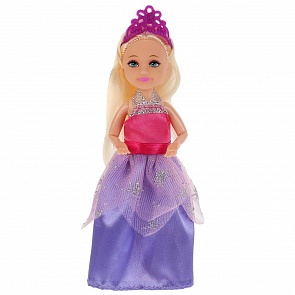 Кукла - Машенька принцесса, 15 см в розовом платье, сгибаются руки и ноги  (Карапуз, MARYQY603A-1-RU (300))